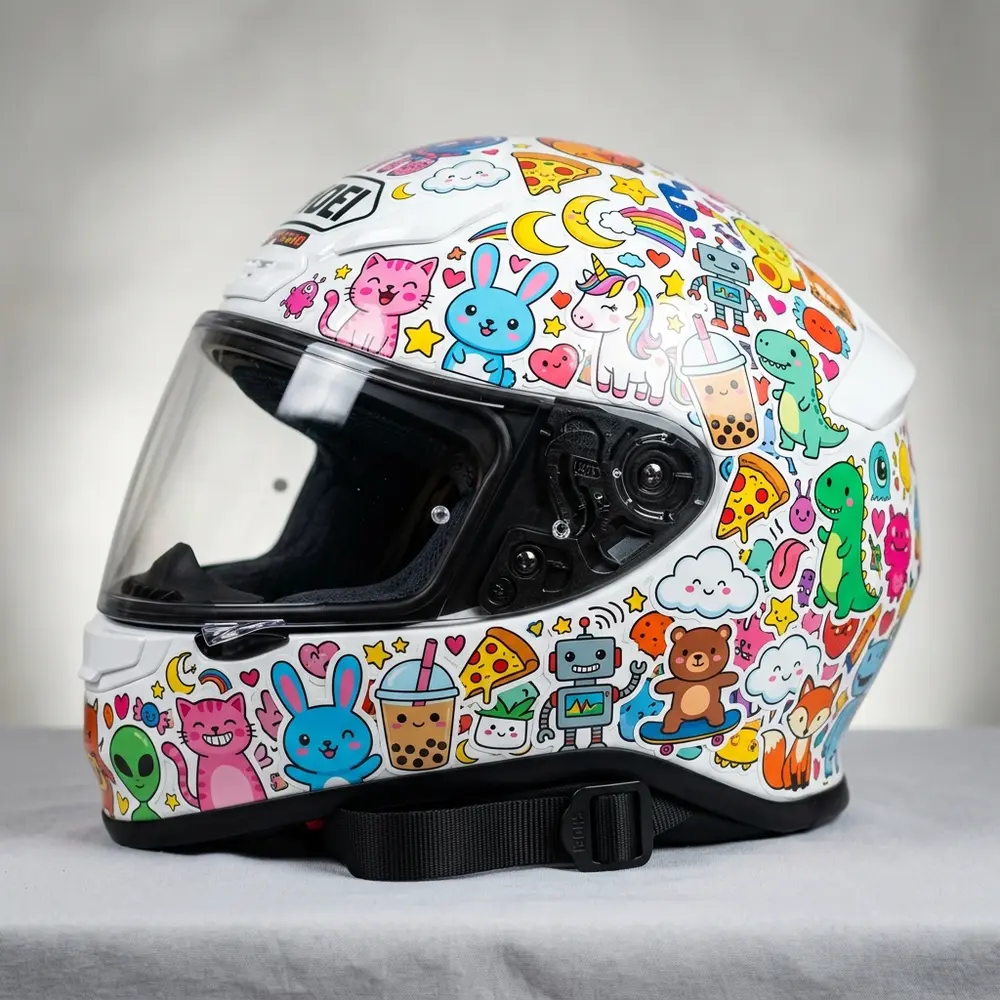 In decal rẻ: Sticker cute dán mũ bảo hiểm cực chất tự thiết kế