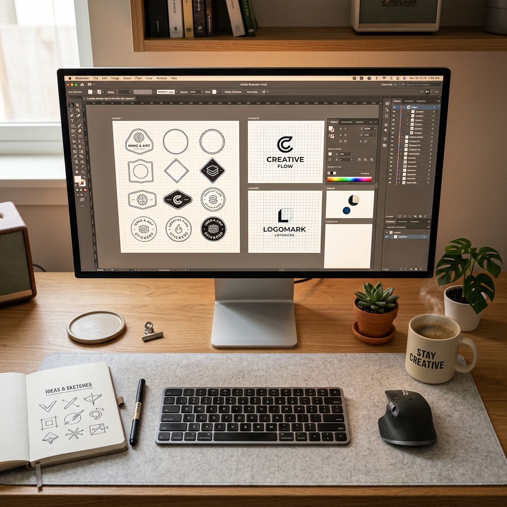 Quy trình thiết kế và chuẩn bị file in logo tem dán UV chuyên nghiệp
